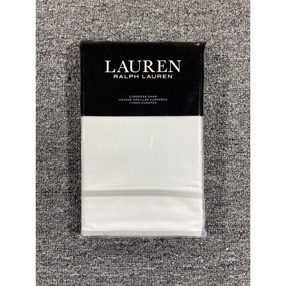 Ralph Lauren European Sham 300 Thread Count Beige SPENCER BORDER SATEEN